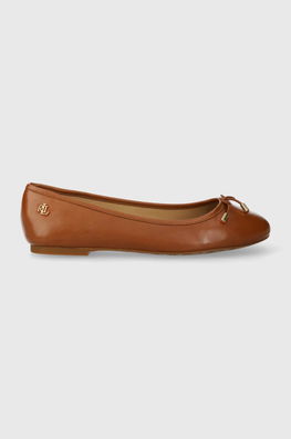Lauren Ralph Lauren balerini de piele Jayna culoarea maro, 802940603002 Dama