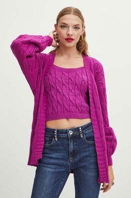 Medicine cardigan și top femei, culoarea roz Dama