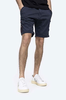 Alpha Industries pantaloni scurți Kerosene Patch barbati, culoarea albastru marin 116212.07-navy bleumarin