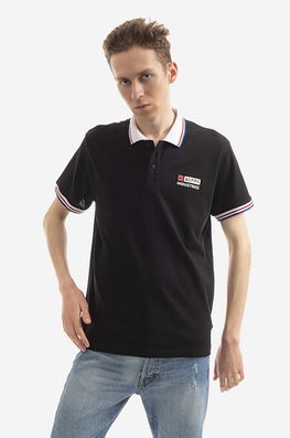 Alpha Industries polo de bumbac Contrast Polo culoarea negru, cu imprimeu 106601.03-black Barbati