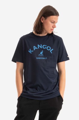 Kangol tricou din bumbac culoarea albastru marin, cu imprimeu KLHB002-OFFWHITE bleumarin Barbati