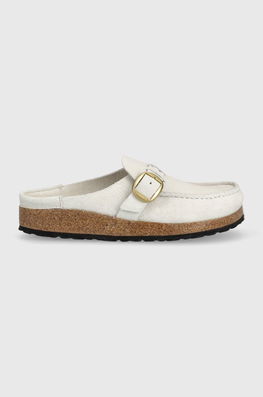 Birkenstock papuci din piele femei, culoarea argintiu Dama