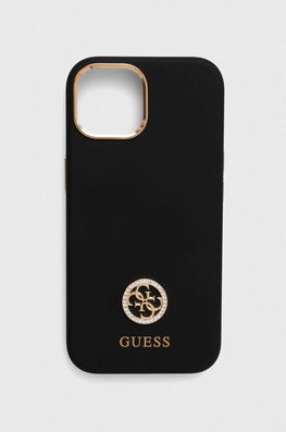 Guess Husă pentru telefon iPhone 15 6.1 culoarea negru