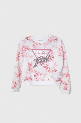 Guess hanorac de bumbac pentru copii culoarea roz, modelator , Fără fermoar Dama