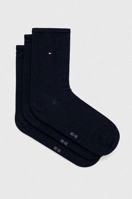 Tommy Hilfiger sosete 3-pack femei, culoarea albastru marin bleumarin Dama