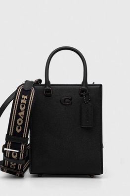 Coach borseta de piele culoarea negru