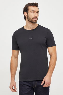 Boss Orange tricou din bumbac BOSS ORANGE culoarea negru, neted Barbati