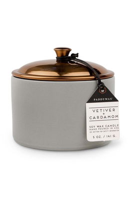 Paddywax lumanare parfumata de soia Vetiver & Cardamon 141 g gri