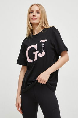 Guess tricou din bumbac femei, culoarea negru Dama