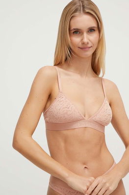 Calvin Klein Underwear sutien culoarea roz, neted bej Dama