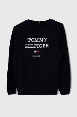 Tommy Hilfiger bluza copii culoarea albastru marin, cu imprimeu , Hanorace bleumarin Barbati