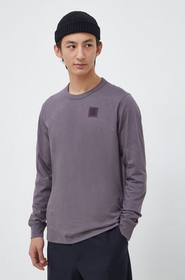 G-Star Raw longsleeve din bumbac culoarea violet, neted Barbati