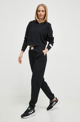 Guess pantaloni de trening culoarea negru, neted Dama