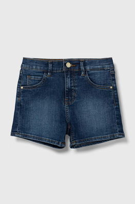 Guess pantaloni scurti din denim pentru copii culoarea albastru marin, neted, talie reglabila bleumarin Dama