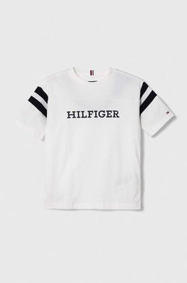 Tommy Hilfiger tricou de bumbac pentru copii culoarea alb, cu imprimeu , Mânecă scurtă Barbati