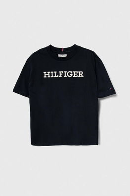 Tommy Hilfiger tricou de bumbac pentru copii culoarea albastru marin, cu imprimeu , Mânecă scurtă bleumarin Barbati