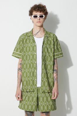 Filling Pieces cămașă din bumbac Resort bărbați, culoarea verde, regular, 94626701019 Barbati