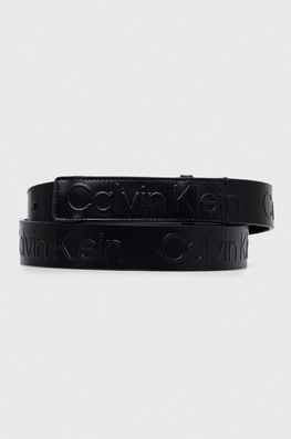 Calvin Klein curea de piele femei, culoarea negru Dama