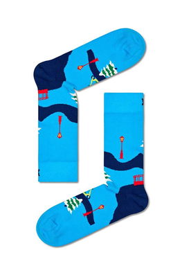 Happy Socks sosete Santa On The Way To Work Sock albastru
