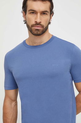 BOSS tricou din bumbac barbati, culoarea violet, neted
