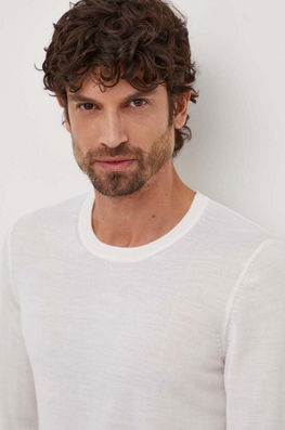 BOSS pulover de lana barbati, culoarea bej, light