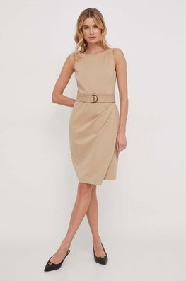 Lauren Ralph Lauren rochie culoarea bej, mini, drept Dama