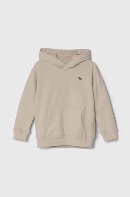 Abercrombie & Fitch bluza copii culoarea gri, cu glugă, neted , Hanorace Barbati