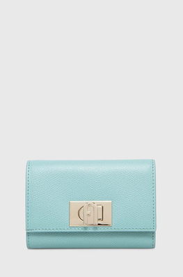 Furla portofel de piele femei, culoarea turcoaz Dama