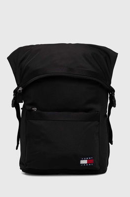 Tommy Jeans rucsac barbati, culoarea negru, mare, cu imprimeu
