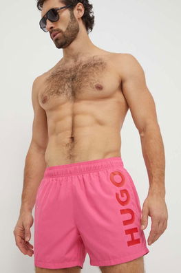 HUGO pantaloni scurti de baie culoarea verde roz Barbati