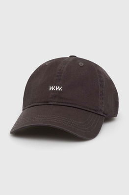 Wood Wood șapcă de baseball din bumbac Low Profile culoarea maro, neted