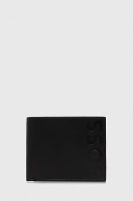 BOSS portofel de piele barbati, culoarea negru