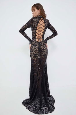 Rotate rochie culoarea negru, maxi, evazati Dama