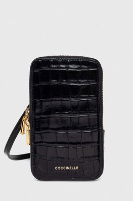 Coccinelle husa din piele pentru telefon culoarea negru Dama