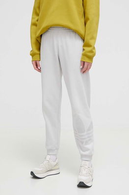 adidas Originals pantaloni de trening din bumbac culoarea gri, cu imprimeu Dama