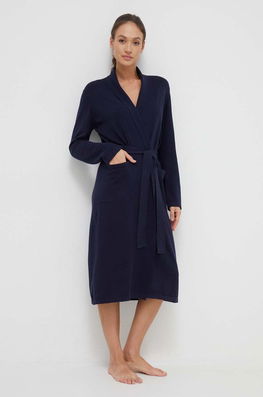 Lauren Ralph Lauren pantaloni scurți din amestec de cașmir culoarea albastru marin bleumarin Dama
