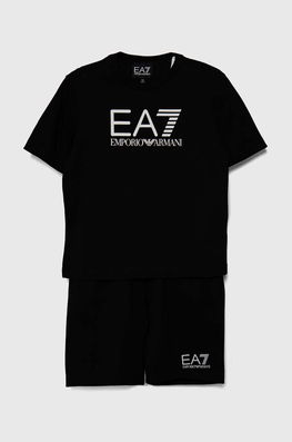 EA7 Emporio Armani set de bumbac pentru copii culoarea negru , Compleuri Barbati