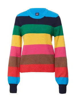 GAP Pulover 'CASH LIKE' azuriu / galben / verde / roz