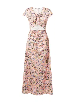 Warehouse Rochie verde deschis / portocaliu / roz / negru