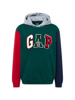 GAP Bluză de molton gri / verde pin / roșu / alb