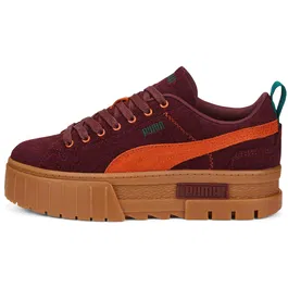 PUMA Sneaker low 'Mayze' verde petrol / portocaliu / roșu-violet